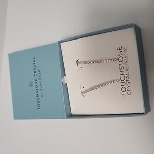 Touchstone Crystal Curved Bar Earrings